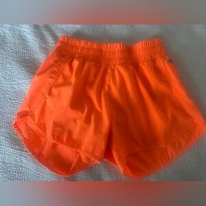 Girls Bright Orange Athletic Shorts w/ Zip Pocket | Size M (8–10)